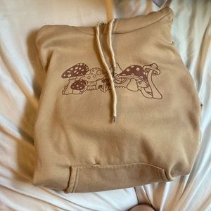 Brown juniors mushroom hoodie